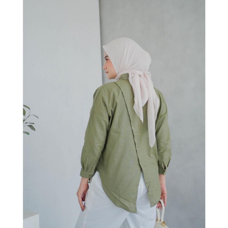 Kemaja Wanita Oversize/ Nelka Linen Shirt