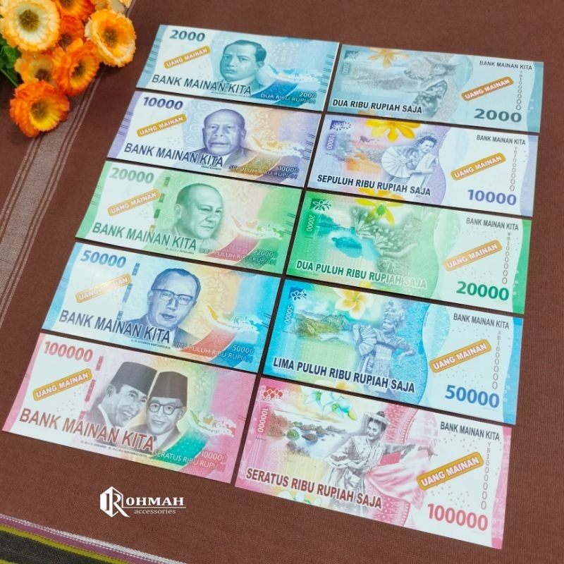 Uang Kertas Mainan Pecahan Baru / Uang Buket