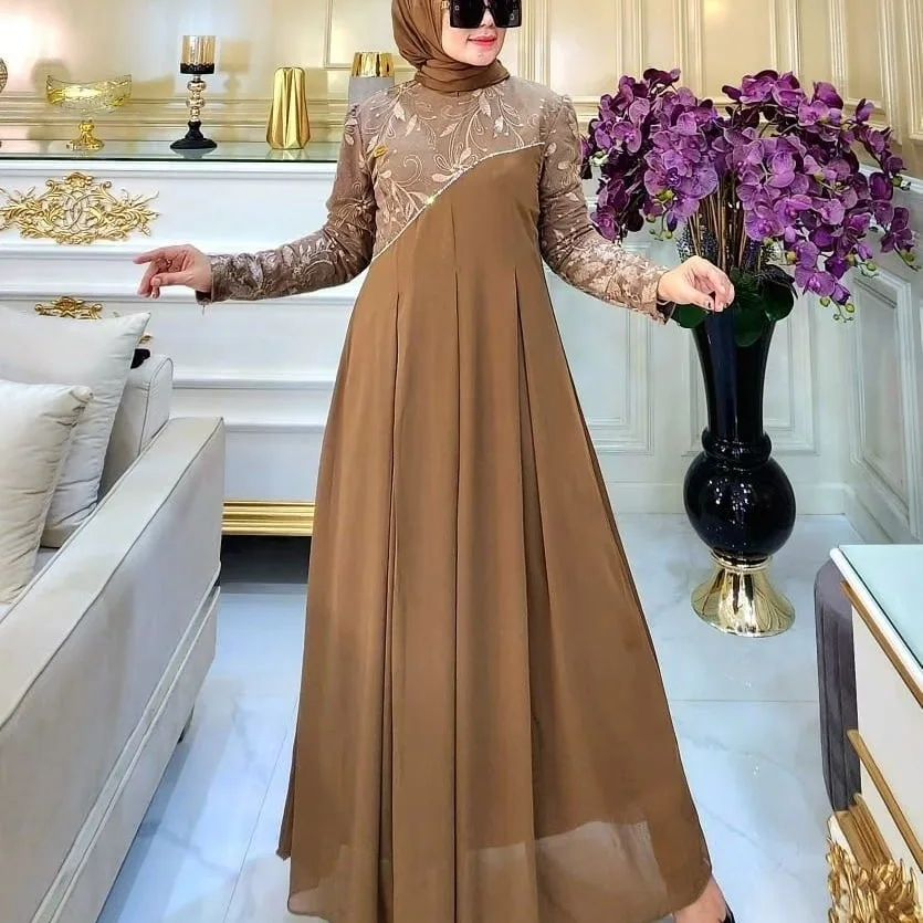 CENDEKIA DRESS BRUKAT BAHAN CERUTY BABYDOLL FULLPURING MIX BRUKAT AKAR PREMIUM TERBARU 2023 DRESS FASHION MUSLIMAH ELEGAN OOTD DRESS GAMIS BROKAT KONDANGAN MODEL ELEGAN MEWAH