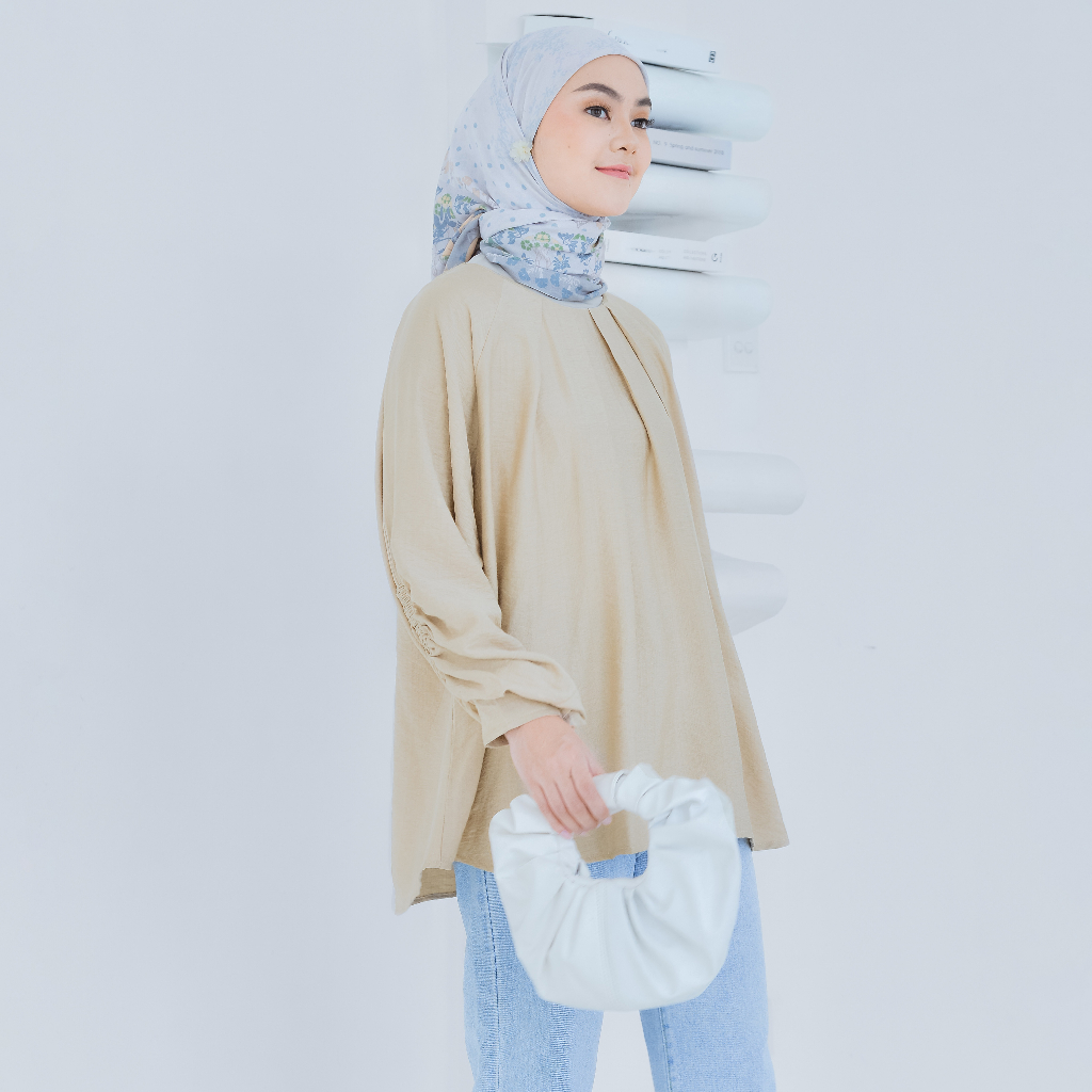 NUNA Anne Top | Atasan Top Blouse Linen Wanita Polos