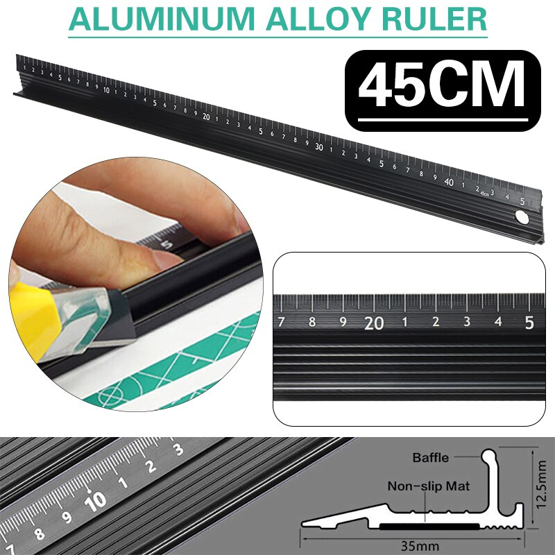 

Penggaris Lurus Aluminum Alloy Anti Slip Untuk Pengerjaan Kayu Marking Safety Cutting