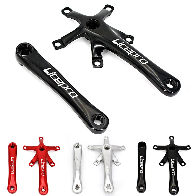 Litepro Bicycle Crank Arm 170mm Sepeda Lipat Balap Folding Road Bike Square Crankset BCD 130mm Cycling Parts