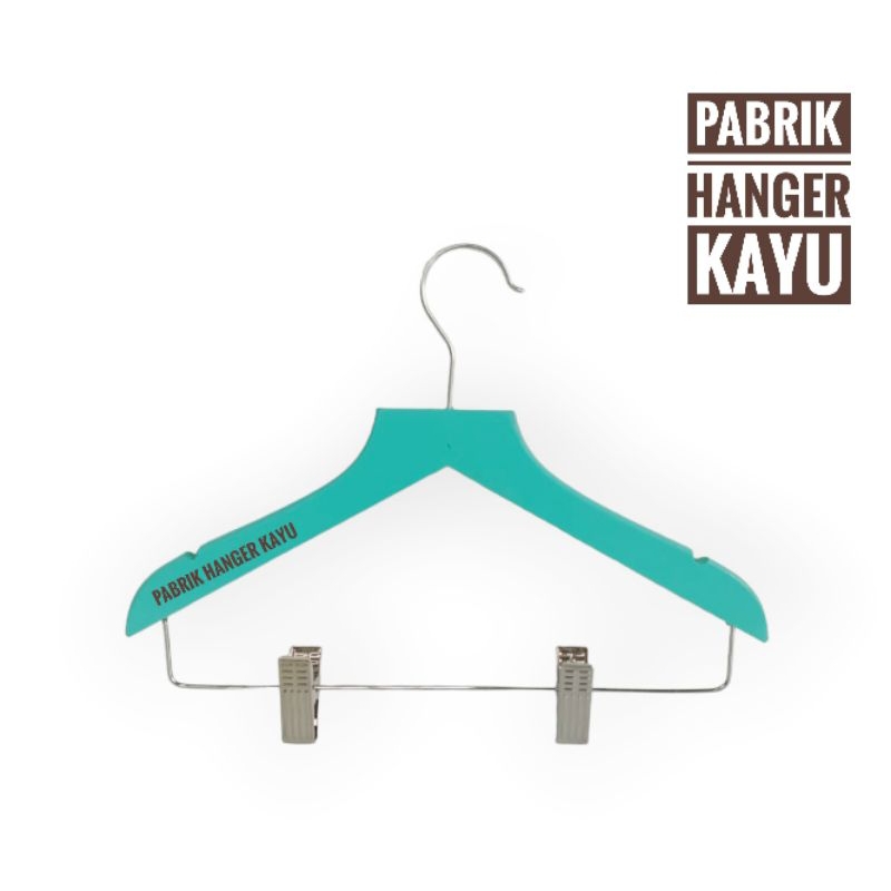 HANGER KAYU ANAK JEPIT BAJU KEPALA LURUS TOSCA