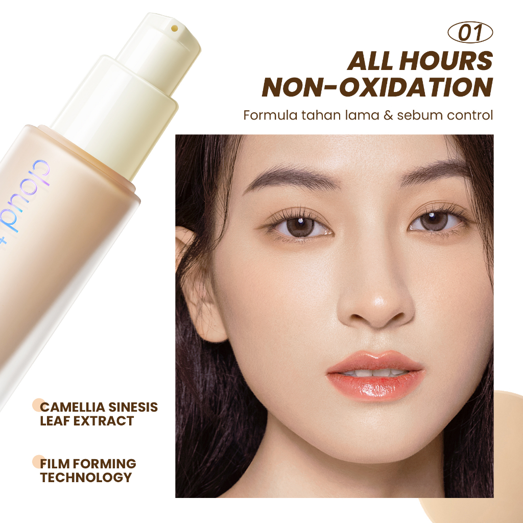 YOU Cloud Touch Blurring Skin Tint | Liquid Foundation | Natural Matte Finish | Tahan Lama 24 | Bedak Wajah SPF | Kosmetik