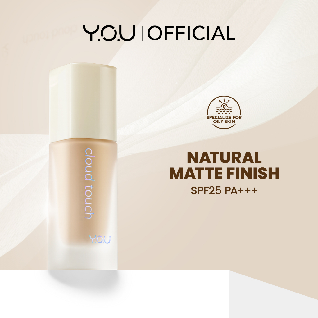 YOU Cloud Touch Blurring Skin Tint | Liquid Foundation | Natural Matte Finish | Tahan Lama 24 | Bedak Wajah SPF | Kosmetik