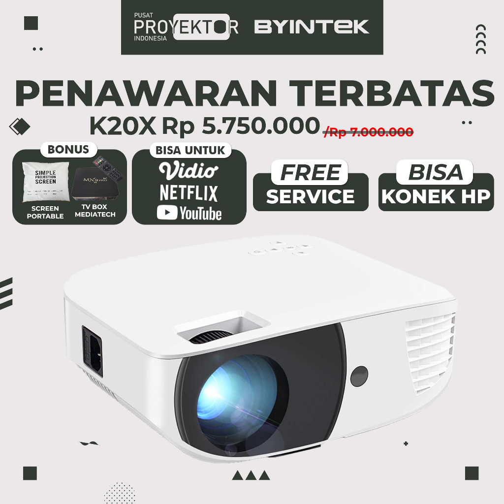 Pusat Proyektor Indonesia - Proyektor Byintek K20X