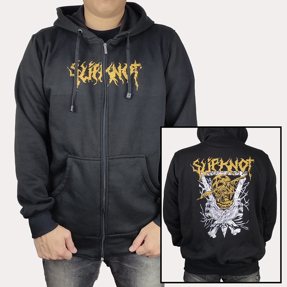 JAKET HOODIE ZIPPER SLIP KNOT 01 - JAKET HEAVY METAL SLIPKNOT SIZE M L XL XXL - SWEATER HOODIE MUSIK