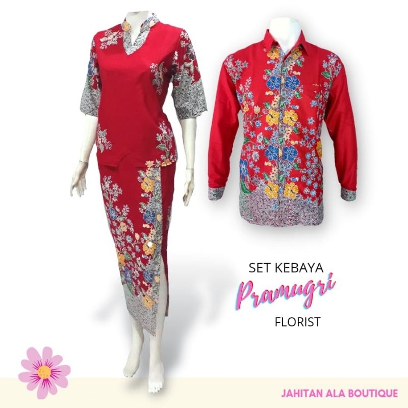 COUPLE BATIK PRAMUGARI - Setelan Batik Seragam - Seragam Batik Spa - Batik Model Rok Blus