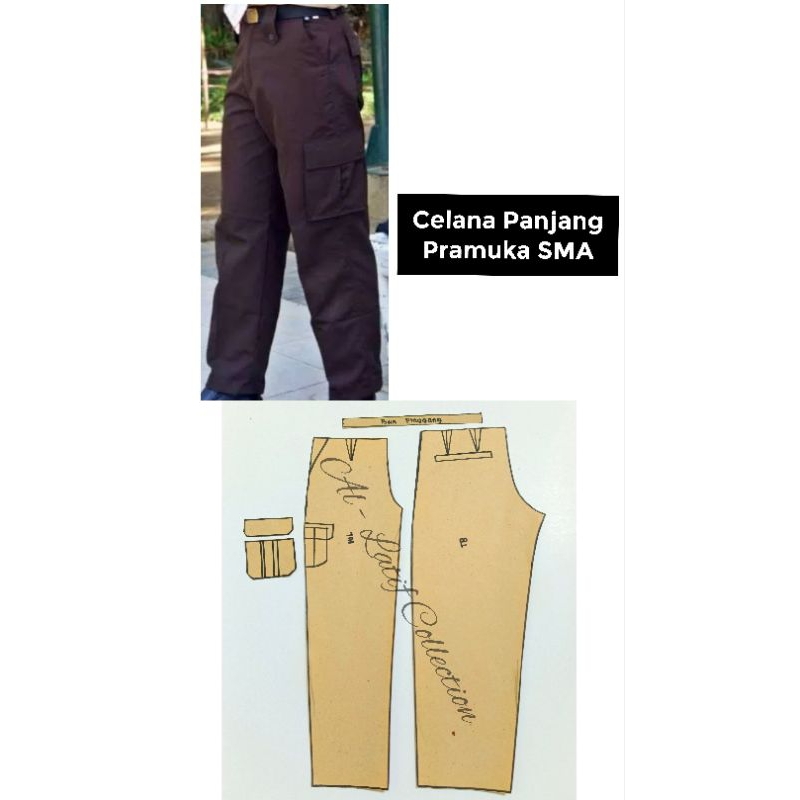 Pola Jiplak / Pola Instan CELANA SERAGAM PRAMUKA SMA