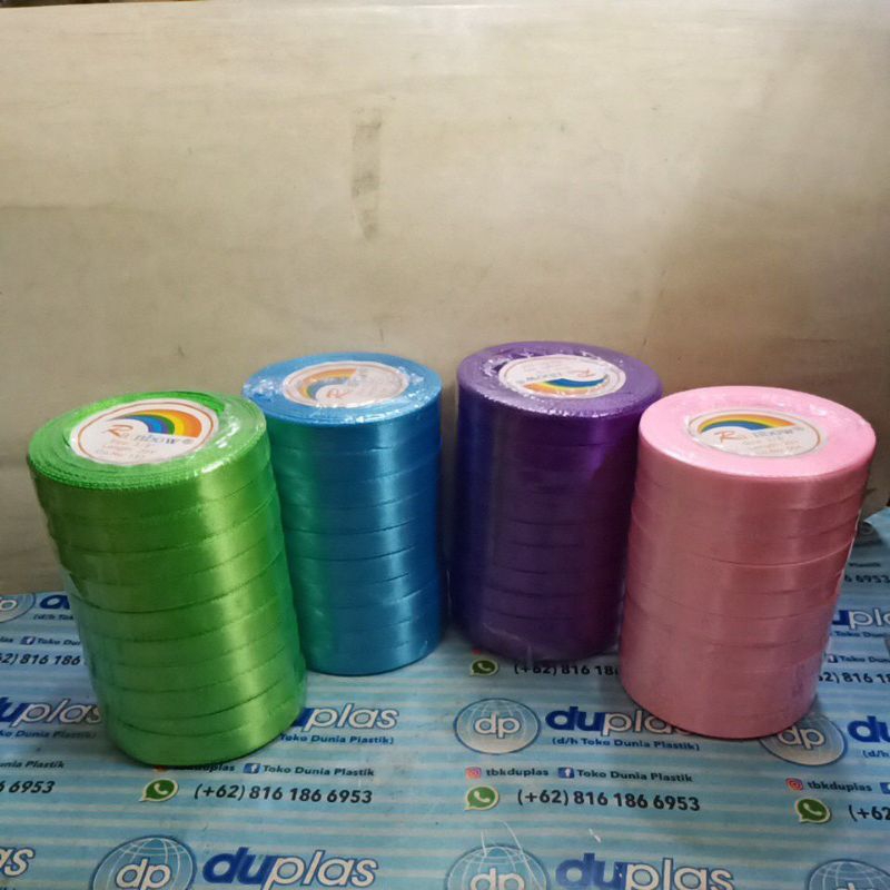 

Pita Satin Rainbow 3/8" 20 Yard / Pita Dekorasi Kado