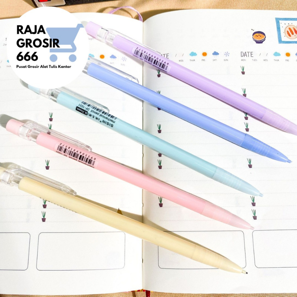 PENSIL CETEK MEKANIK WARNA MACARON DF-1031 PENCIL KOREA COD TERMURAH ORIGINAL MACARON