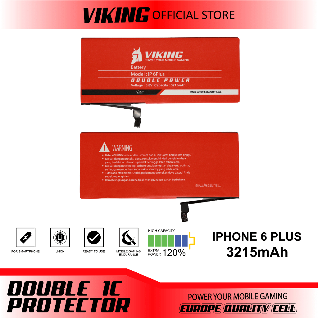 VIKING Baterai iphone 6 Plus - 6+ Double Power