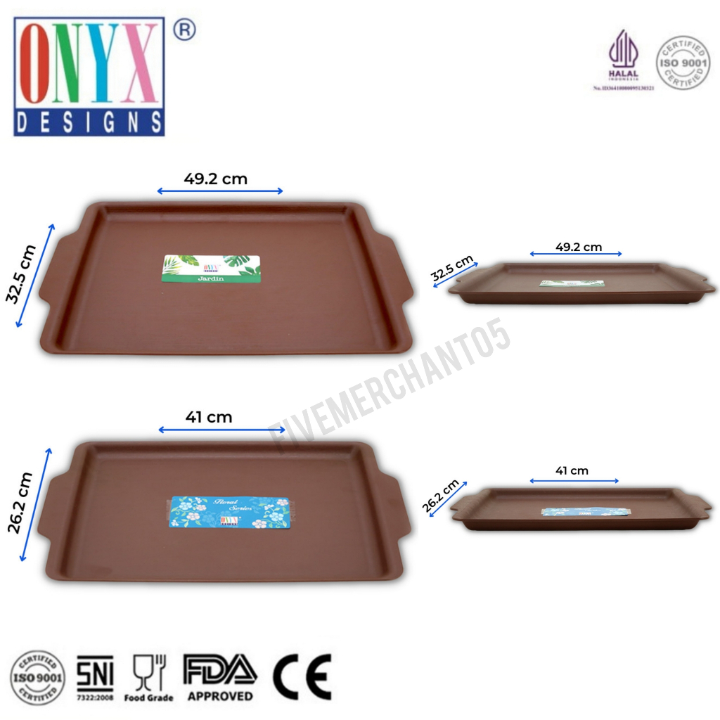 Nampan Onyx Mediena Motif Kayu Melamin Persegi Panjang Tatakan Makanan F3003 F3004 Nampan Kecil Namp