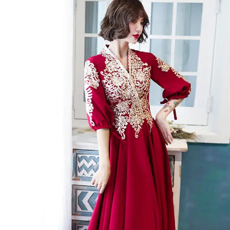 CHINA ELEGANT RED LADIES FLOOR LENGHT  SLEEVELES CASUL EVENING DRESSES  SANGJIT GOWN