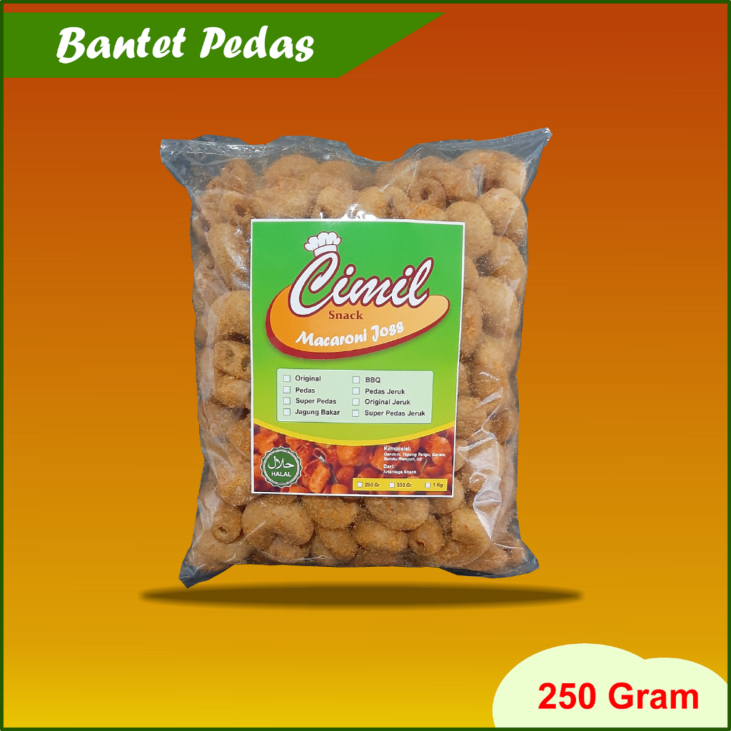 Cimil Makaroni / Macaroni Bantet Pedas Gurih Termurah (250 gr)