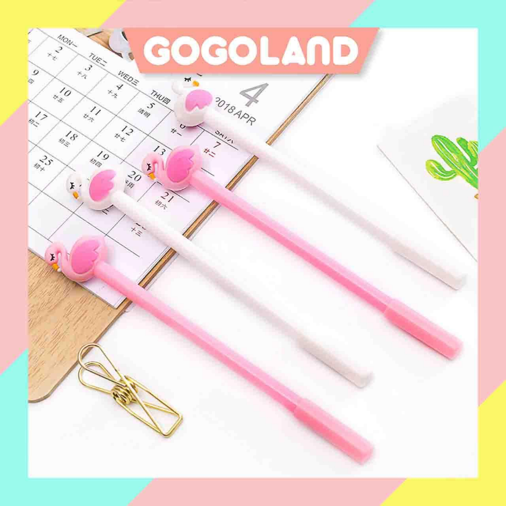 

⭐Gogoland⭐ R206 PENA KARAKTER FLAMINGGO PULPEN LUCU ALAT TULIS GEL PENA CAIR STATIONERY MURAH