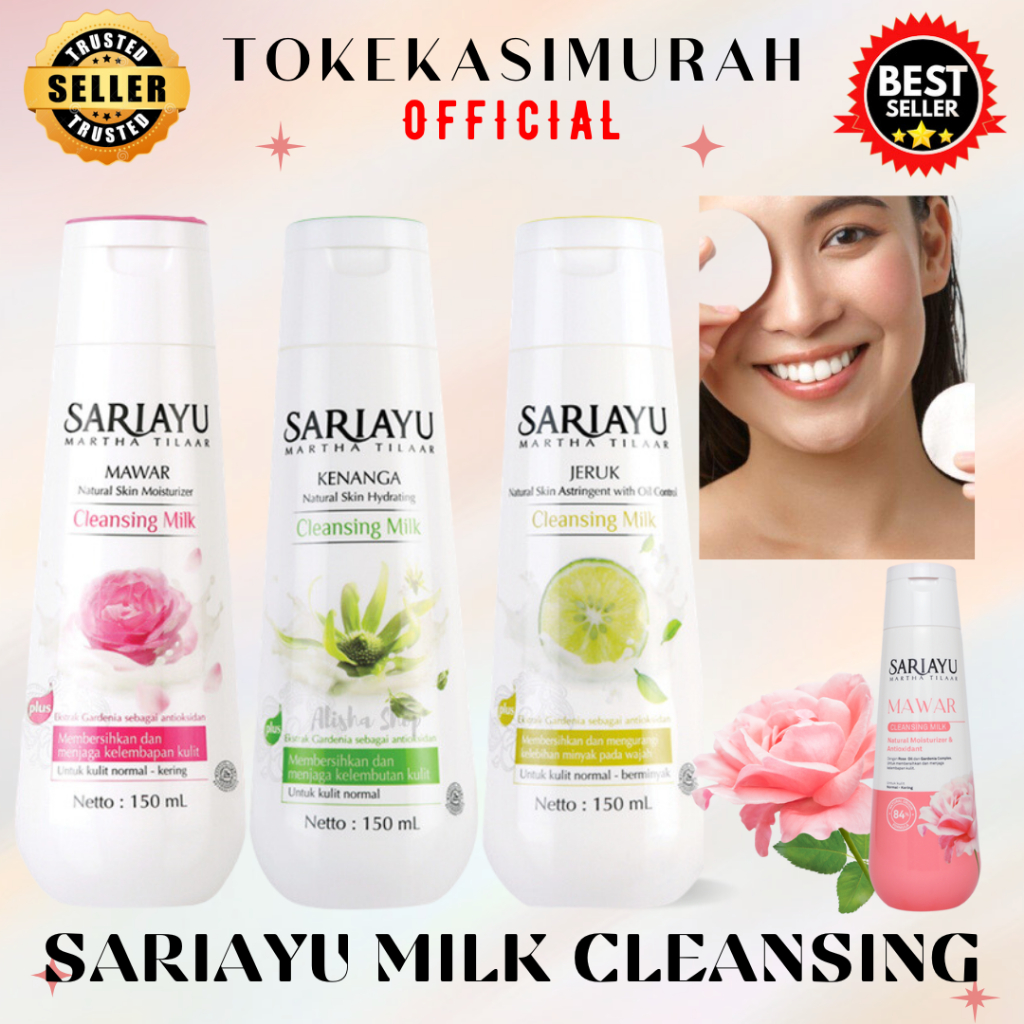 Sariayu Cleansing Milk Pembersih Susu Wajah Sariayu Mawar Lemon Dan Kenanga 150 ML BPOM