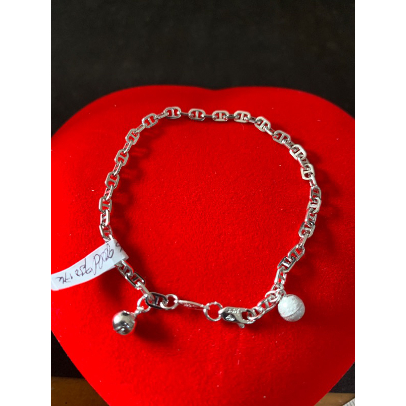 gelang emas asli kdr 750 model castelli mas putih