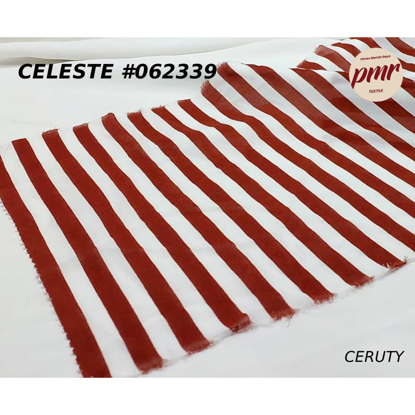 Kain CELESTE-CERUTY Kain 100% POLYESTER untuk Dress dan Kain Blouse Kain Premium [ HARGA TERTERA 1/2