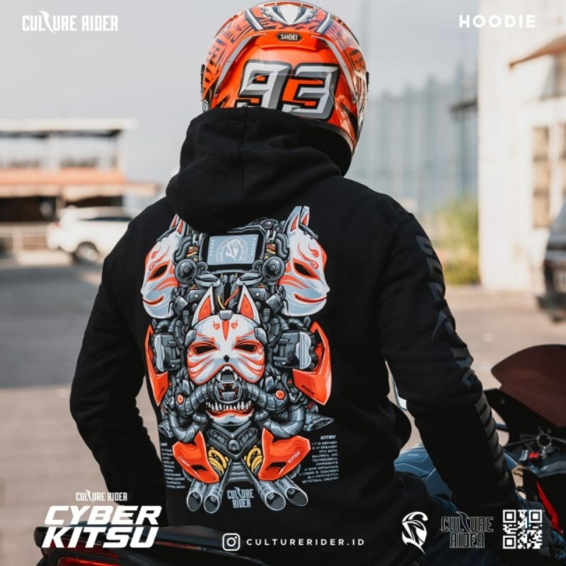 HOODIE BIKER CULTURE RIDER THE SPIRIT OF KITSUNE