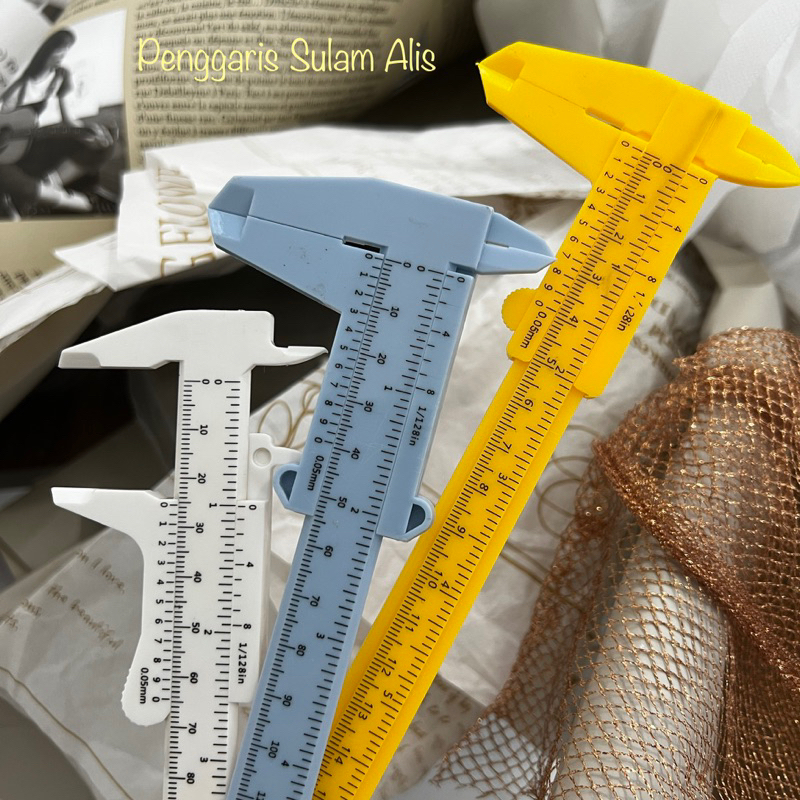 

Penggaris Sulam Alis Model Calliper Plastik Tebal / Kaliper Ukur Pola Alis
