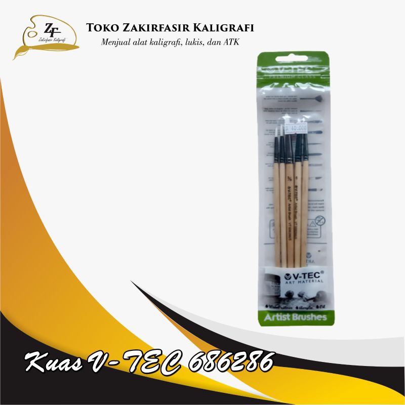 

V-TEC ARTIST BRUSH VT 86286/5 SET 5 / KUAS LUKIS SET 6/KUAS LUKIS SET VT-86286/5 ARTIST BRUSH CAT AIR AKRILIK MINYAK V-TEC