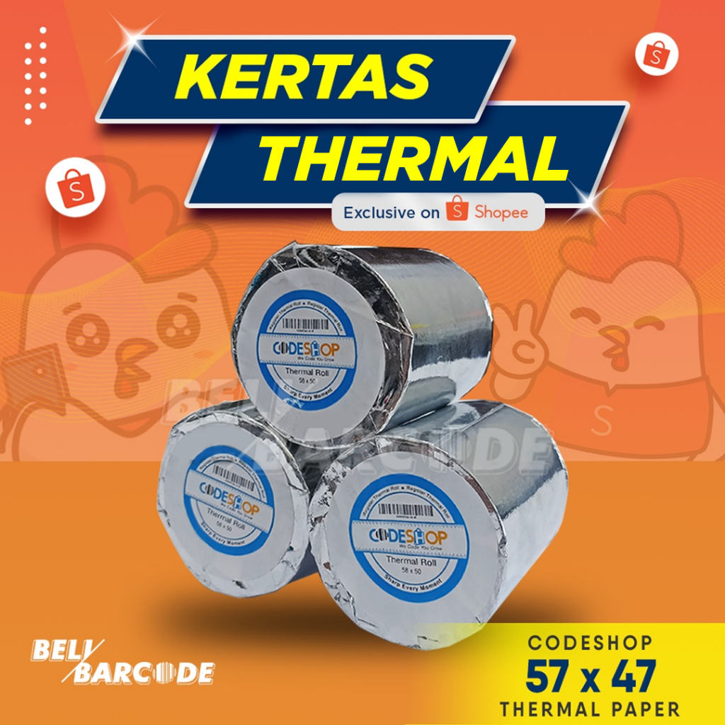 

Kertas Kasir 58x50 / Paper Thermal 57x47 / Sturk Termal 57x48