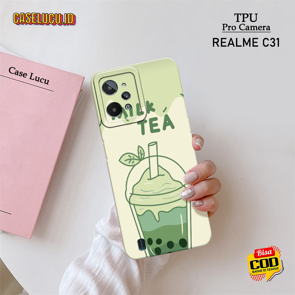 Casing Hp Realme C31 Terbaru - Fashion Case Boba - Case Realme C31 - Soft Case Hp Realme C31- Kesing