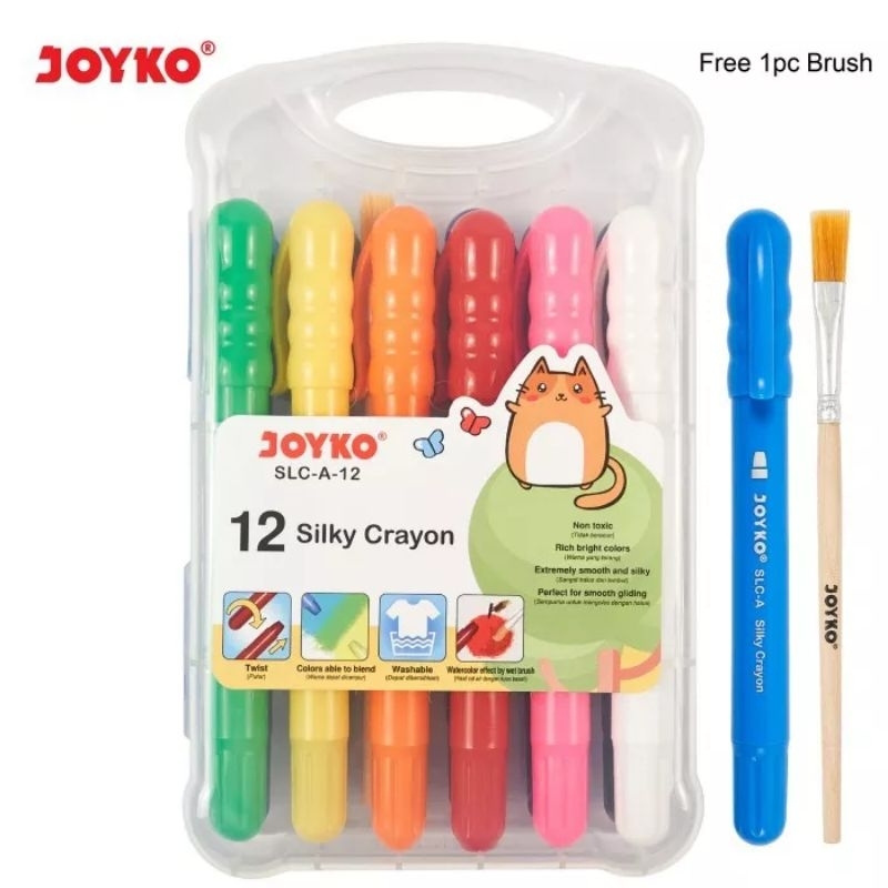 

[ MURAH ] Krayon Halus 12 Warna Silky Crayon Joyko SLC-A-12