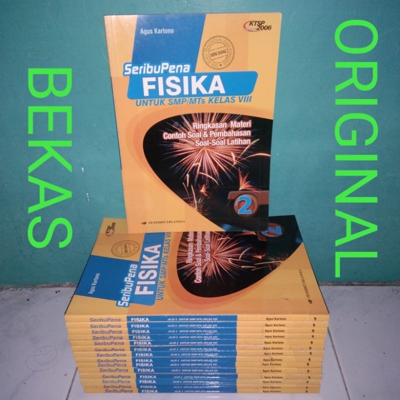 Seribupena Seribu Pena Fisika kelas 8 VIII 2 SMP MTS Penerbit Erlangga KTSP 2006 Seri Buku Soal - Ag