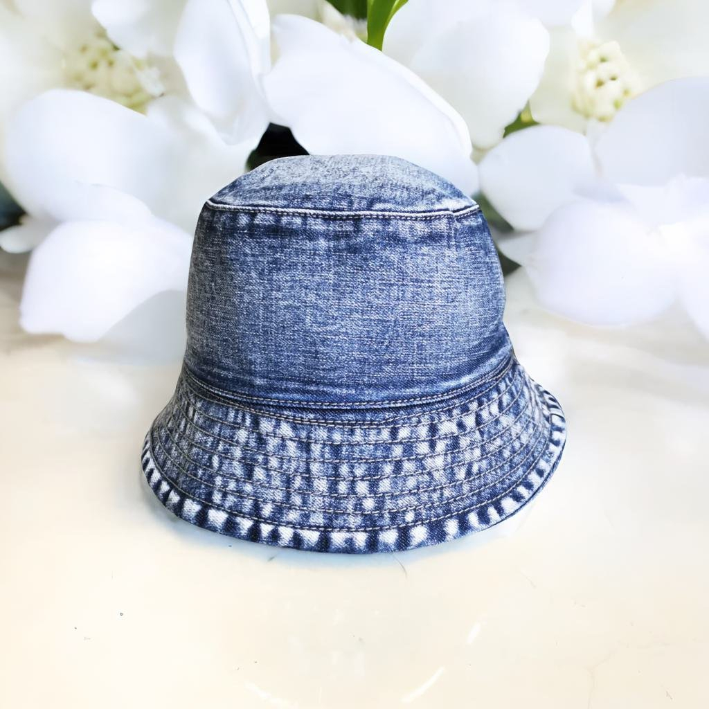 Bucket Hat Jeans Unisex Topi Bucket Denim Dewasa
