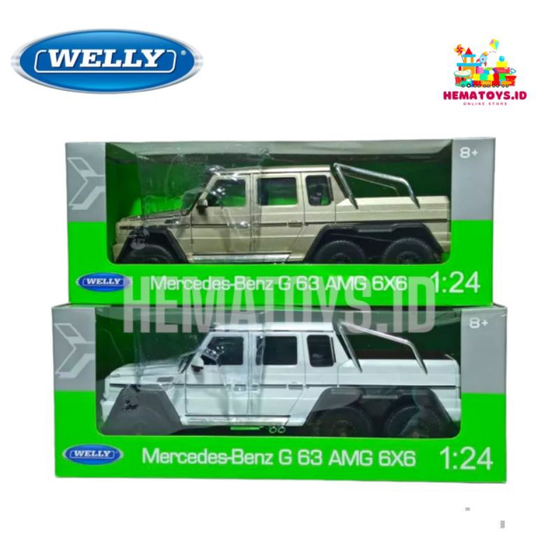 Diecast Miniatur Mobil Mercedes Benz G63 AMG 6X6 Skala 1:24 Welly