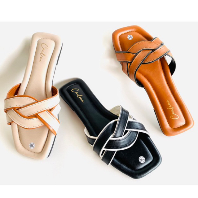 Carlene_Marley flat sandal teplek wanita