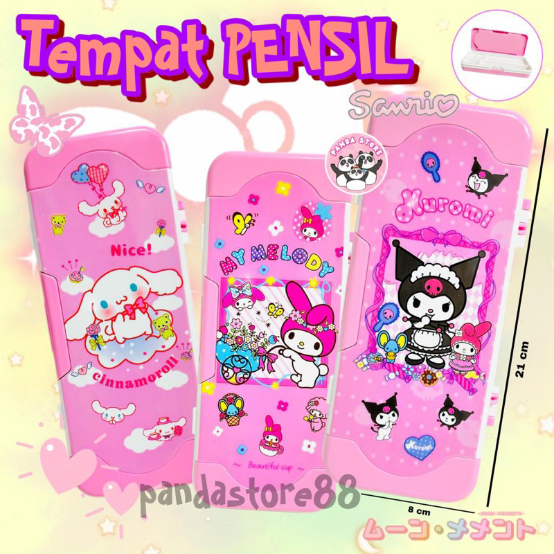 

Tempat Pensil /pencilcase Sanrio Lucu Premium Quality Kuromi cinnamonroll melody