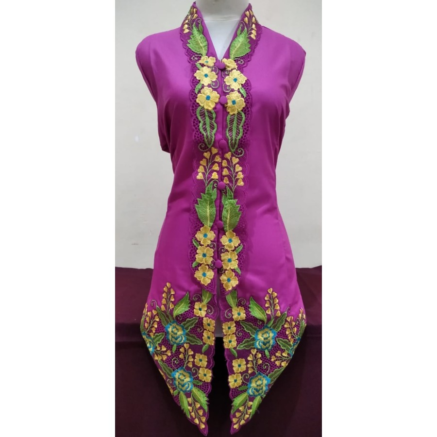 kebaya Encim Bordir Warna/Seragam Kerja/Size M-5L - Magenta