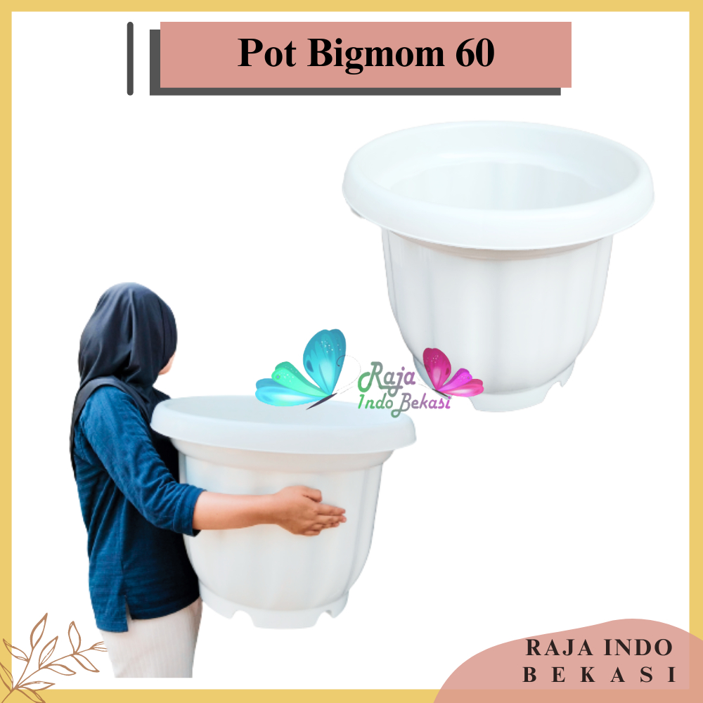 ONLY SAMEDAY AND INSTAN  Pot Bigmom 60 Putih Pot Plastik Jumbo 60Cm pot besar ukuran 60 cm/pot tanam