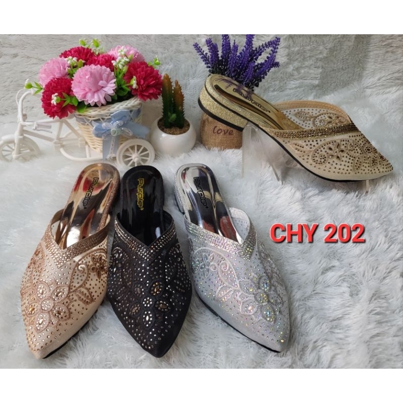 Sendal Pesta Wanita Teplek PURPLE CHY-202