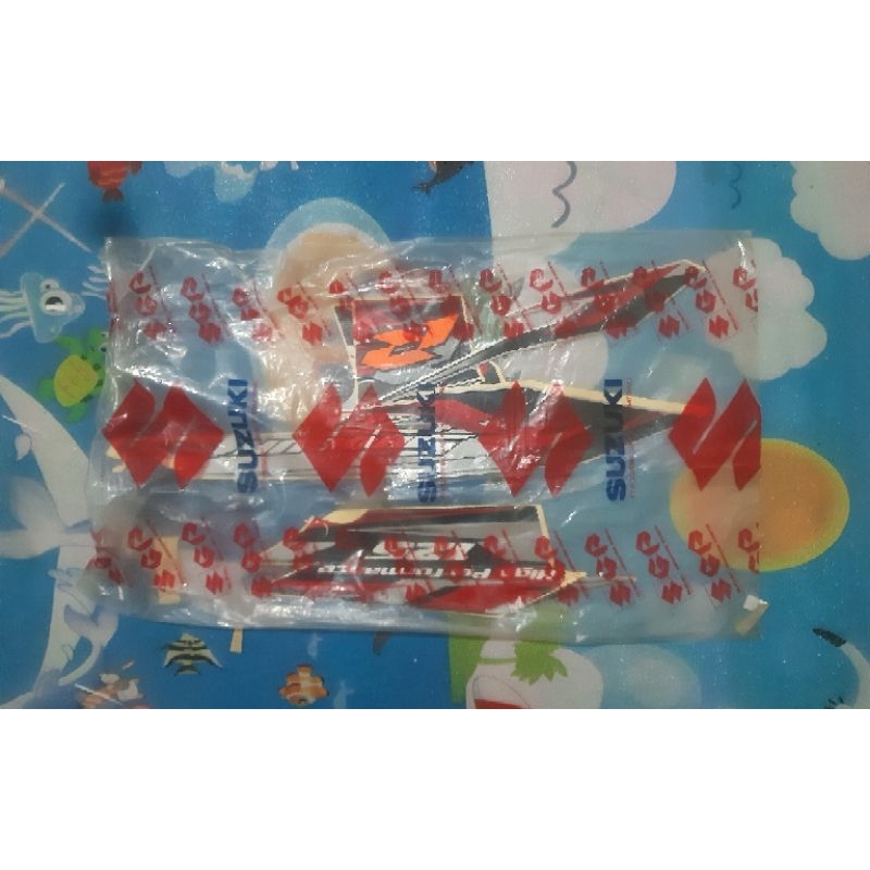 original stiker shogun fl 125 rr warna hitam merah