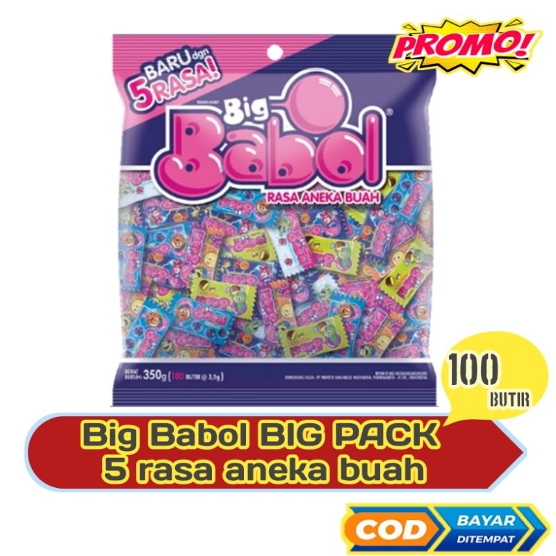 

Big Babol Sack Besar 350 gr (100 grains @ 3.5 gr) x 12 packs per carton