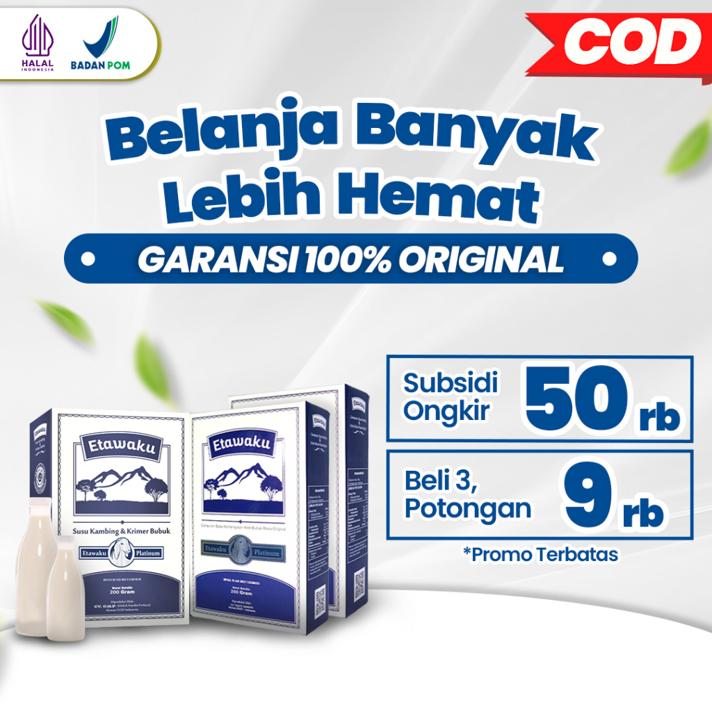 

COD ETAWAKU PLATINUM - Susu Kambing Etawa Plus Krimer Nabati Bantu Atasi Masalah Pernafasan Isi 200 gram