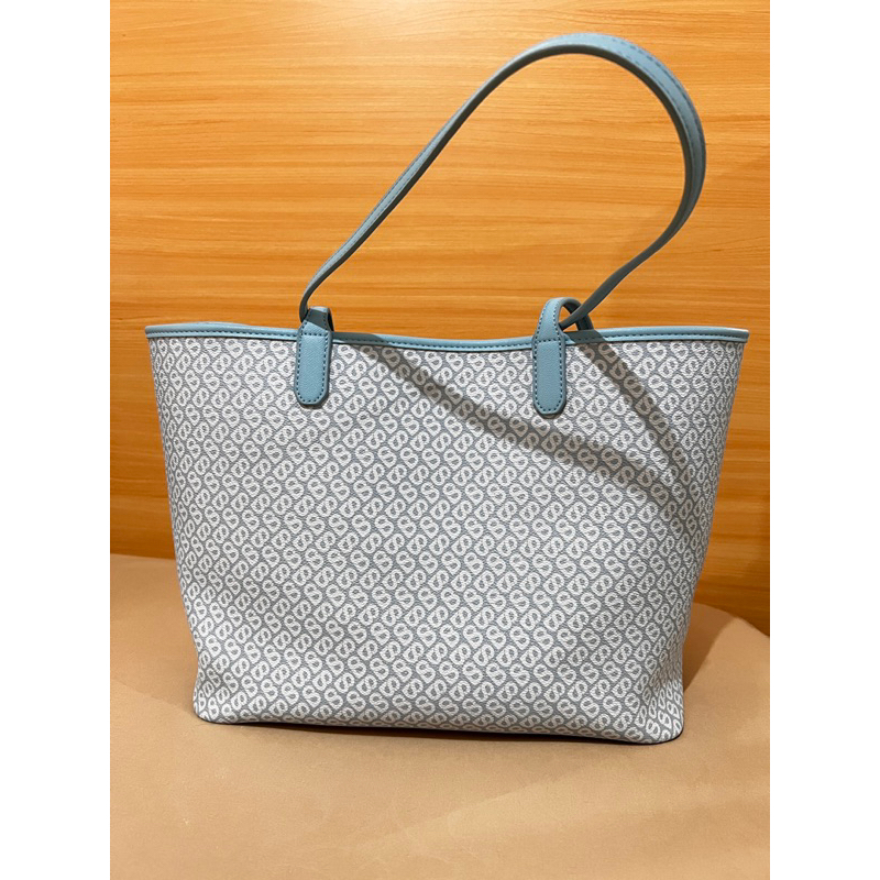 ❌SOLD ❌Preloved tote bag monogram Buttonscarves Warna Biru