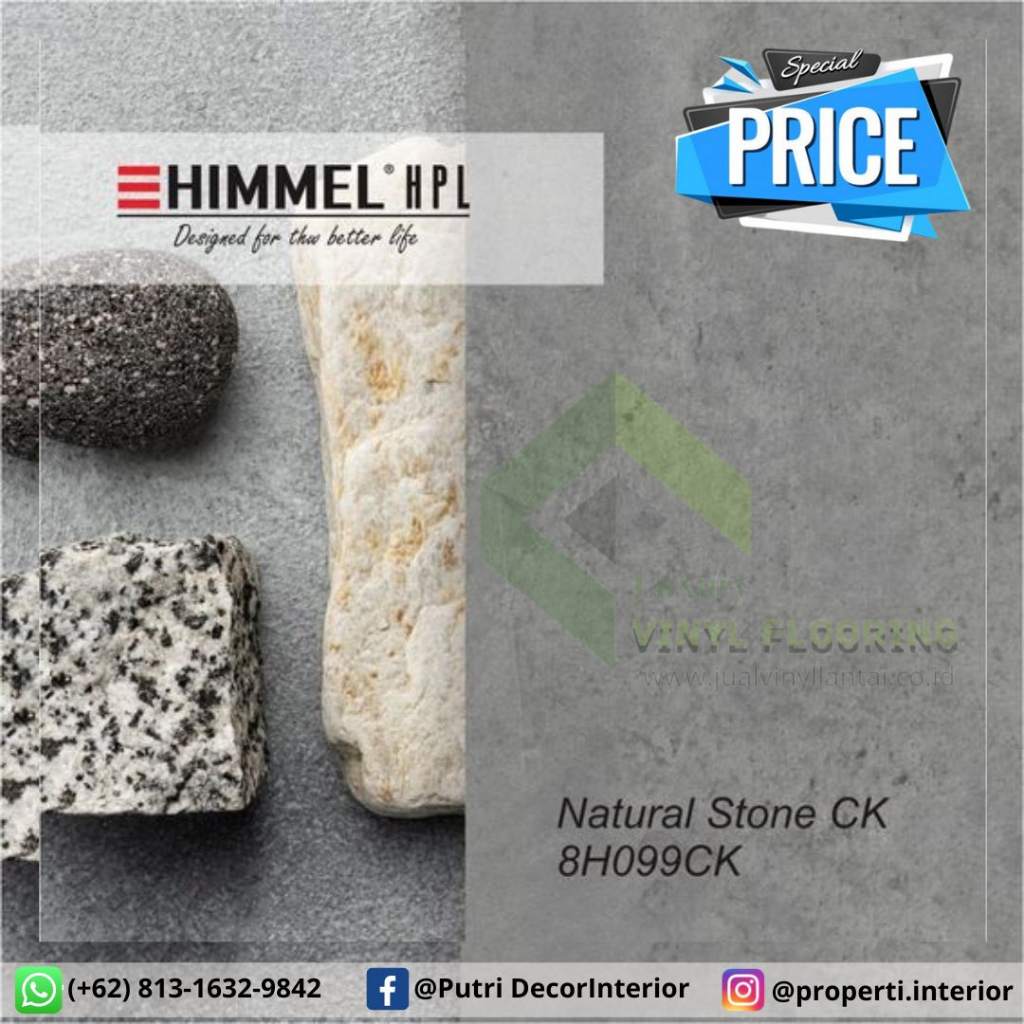 HPL Himmel type 8H099CK - Natural Stone uk. 1,22m x 2,44m tebal 0,8mm