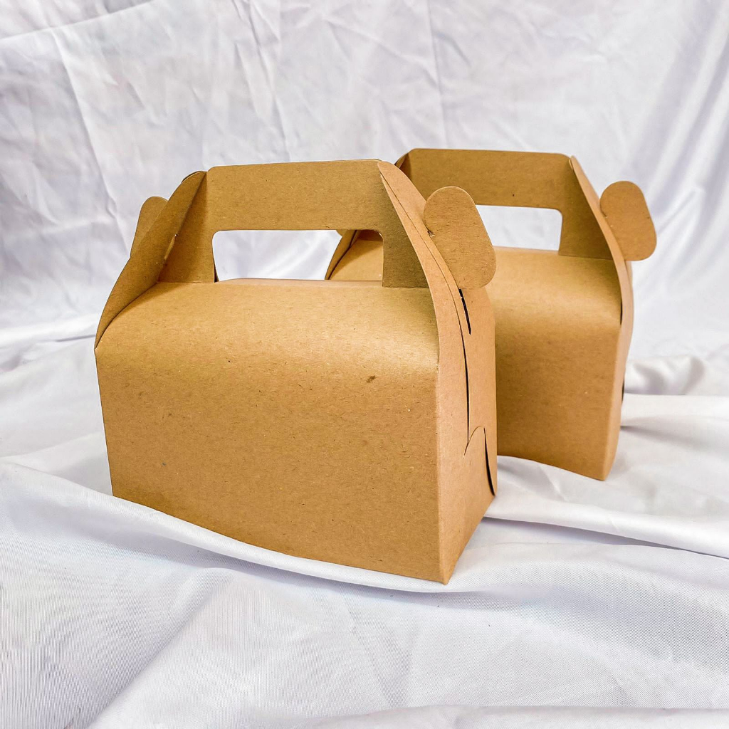 

SELANGKAH - Gable Box 15 x 8,3 x 8,5 Kraft Box Snack Hampers Kue Kering Box Toples 250 gr