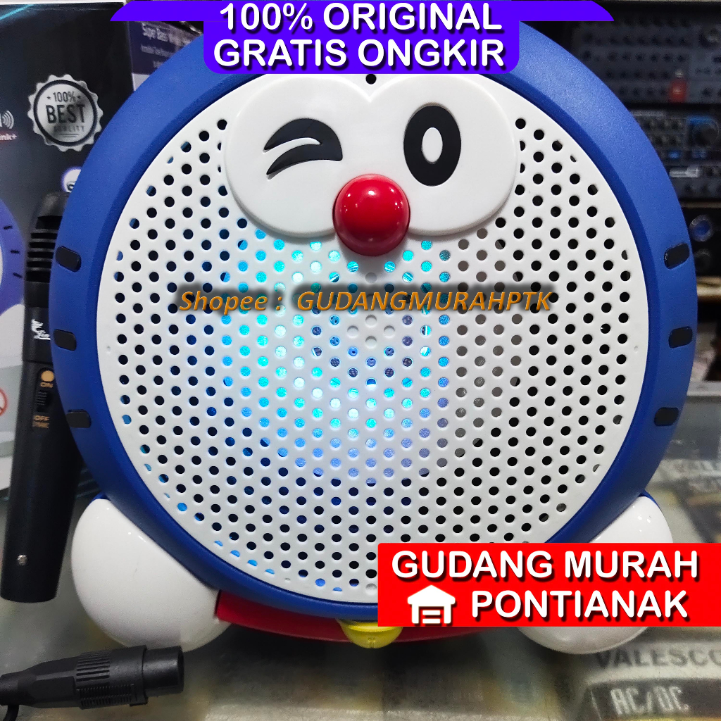 Speaker Bluetooth Doraemon Jinlong JL008 DD Suara Nyaring dan Awet Jin long