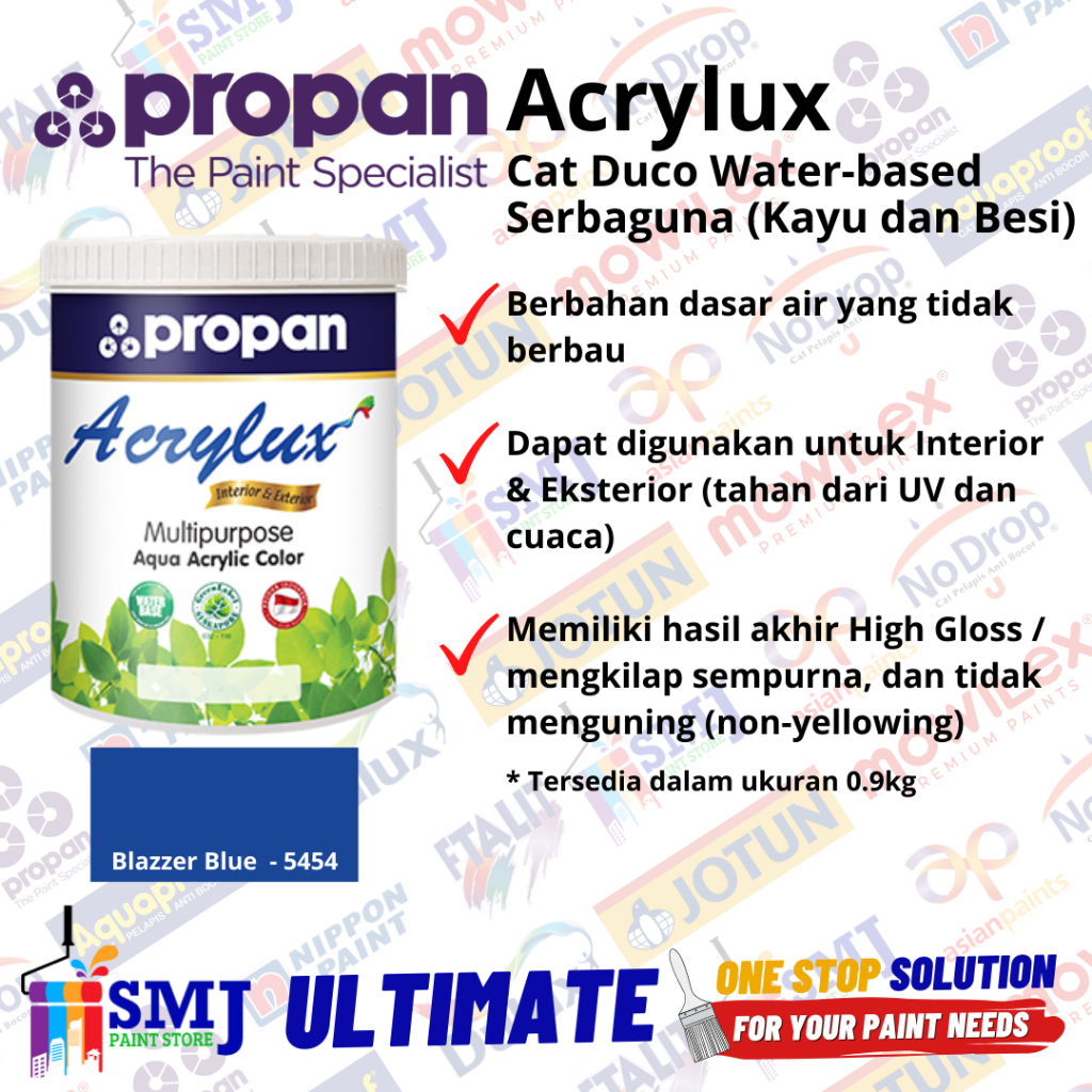 Cat Duco Water Based Besi Kayu PROPAN ACRYLUX Blazzer Blue | Biru 1kg
