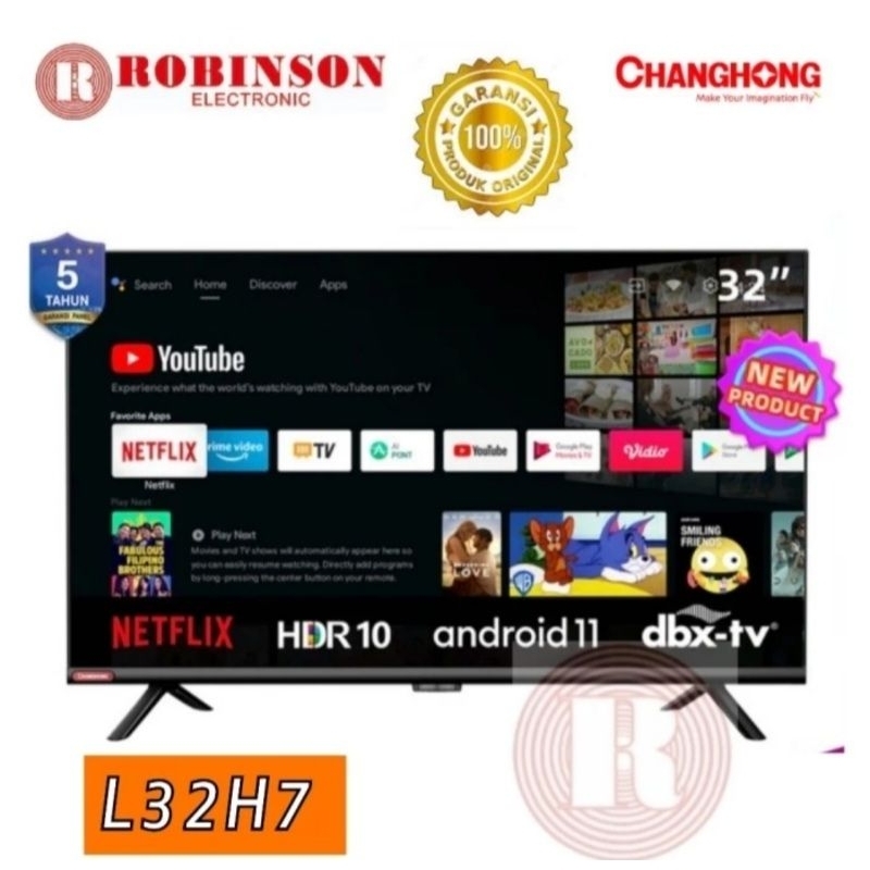 LED TV Changhong 32 INCHI  L32H7 Android 11 :