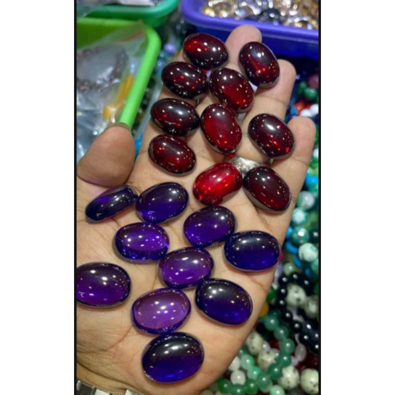 Garnet dan ametis 18x25 amerikan diamond polos big harga satuan