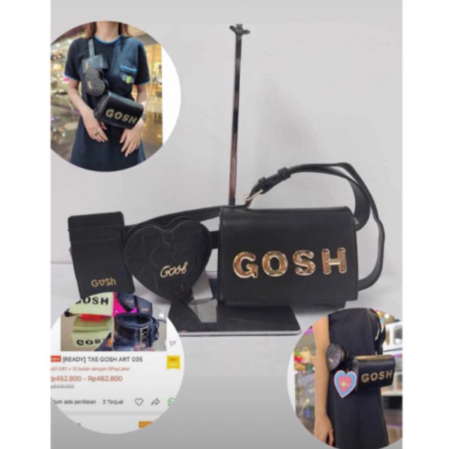 Gosh tas hitam original new