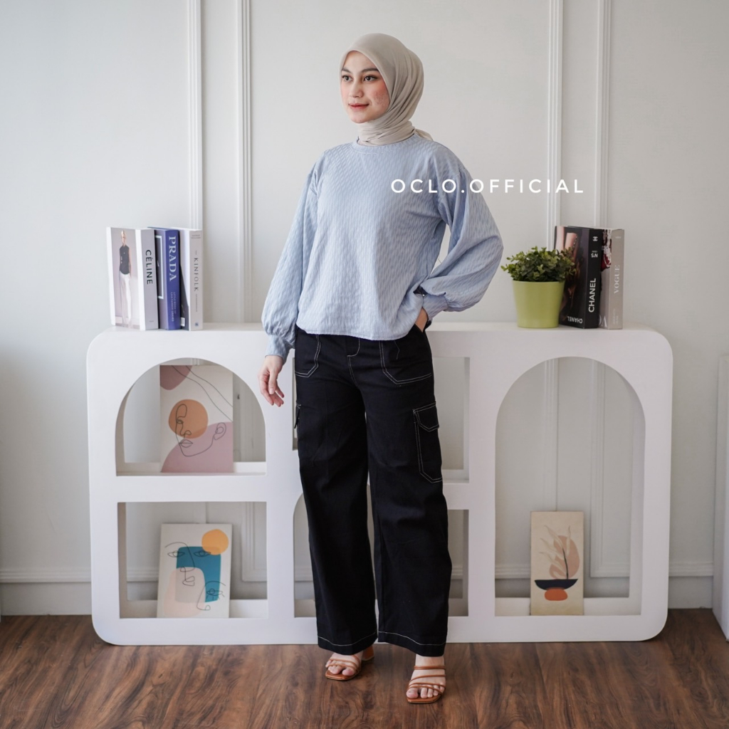 Oclo | Ziorin Blouse Basic Blus Knit Atasan Wanita