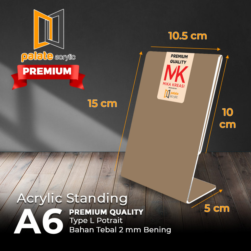 

AKRILIK TENT HOLDER A6 L PORTRAIT - 2MM PREMIUM